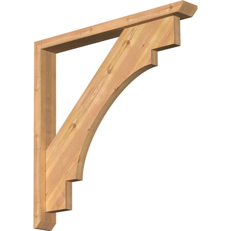 Ekena Millwork Merced Slat Smooth Bracket w/ Offset Brace, Western Red Cedar, 3 1/2"W x 30"D x 30"H BKT0402X30X30MRC06SWR